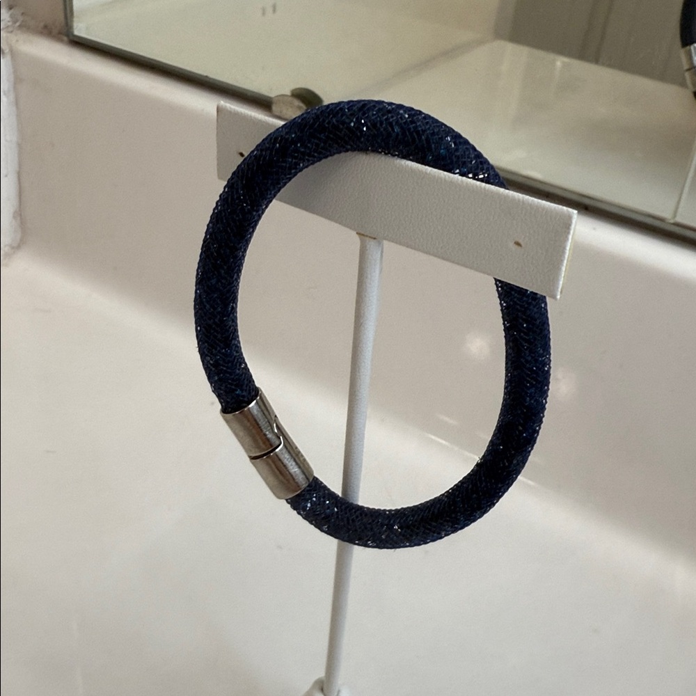 Swarovski crystal mesh, stardust bracelet, sapphire blue with teal.